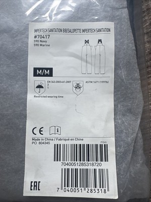 Helly Hansen Impertech Bib Navy marine Sz Medium #70417 Work wear NWT Waterproof
