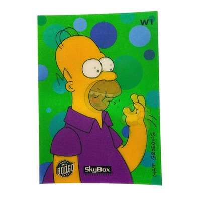 #ad 1994 SkyBox Homer Simpson Donut Eating Lenticular Wiggle Motion Card Comic W1 $11.95