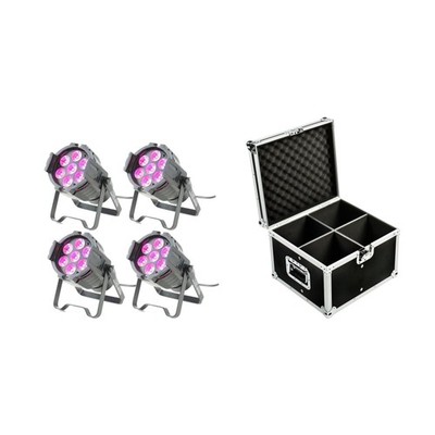 LightmaXX VEGA Mini PAR Quad LED 4x 7x8W RGBW DMX Bühnenbeleuchtung Schwarz 56W