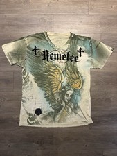 Remetee Shirt Mens 2XL Roses Graphic Embellished Angel Grunge Crosses Gothic Y2K