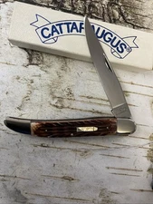 Cattaraugus Bolster Lock Toothpick Jigged Bone Pocket Knife Made In Japan 