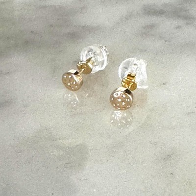 Tramps + Thieves Hammered Gold Stud Earrings NEW in Box - Damaged Box