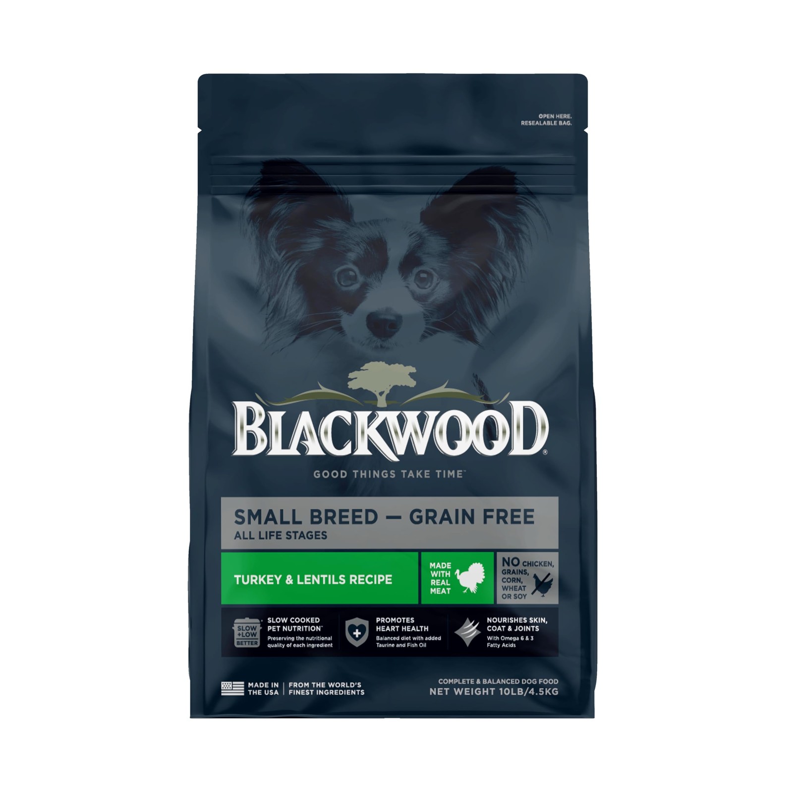 Blackwood Grain-Free Small Breed Dry Dog Food, Turkey & Lentils, 10 lb