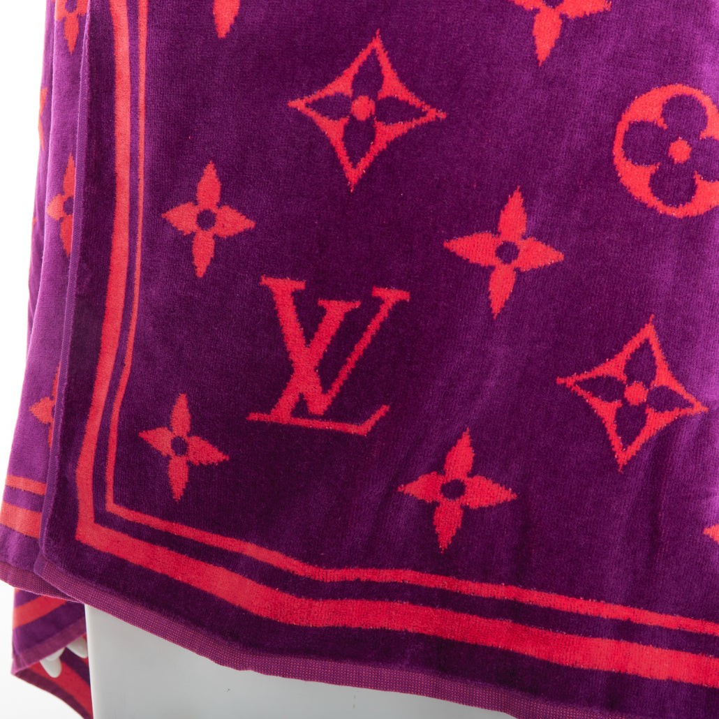 LOUIS VUITTON Vuittamins pink purple cotton LV monogram beach