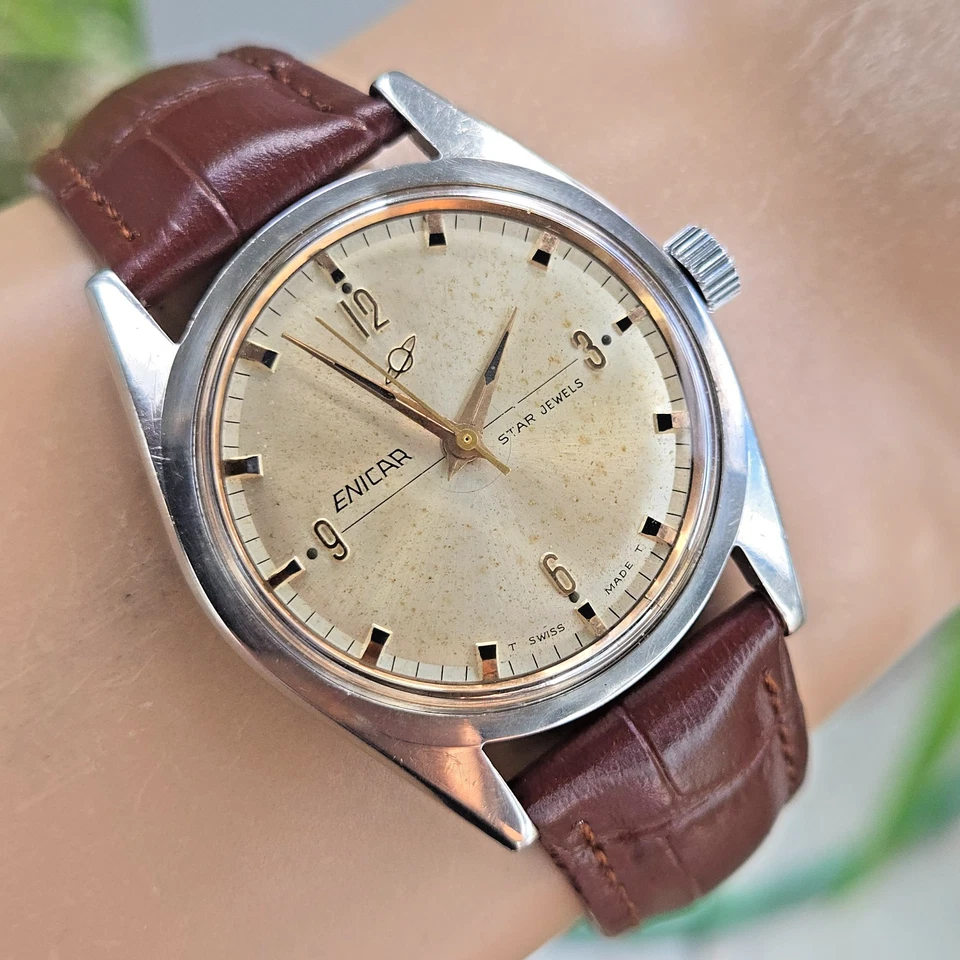 Reloj de cuerda manual vintage ENICAR Ocean Pearl para hombre AR-1140 17Jewel suizo años 60 Foto 2 de 4