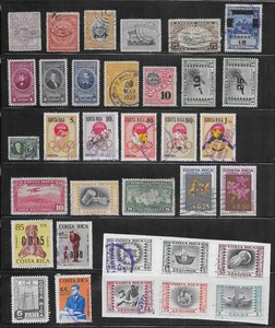 34 Costa Rica Stamps from Quality Old Antique Album