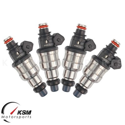4x 440cc Fuel Injectors for Civic Integra Acura all D B F H K ZC VTEC w/ clips