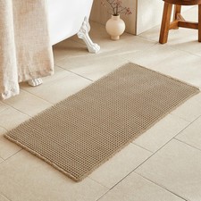 Waffle Bath Mat, Boho Bathroom Rugs Non Slip Washable Super Absorbent Quick Dry