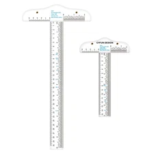 12" 6" Acrylic T-Square Ruler Precision Marking T Square Ruler, 3 Pack, Trans...