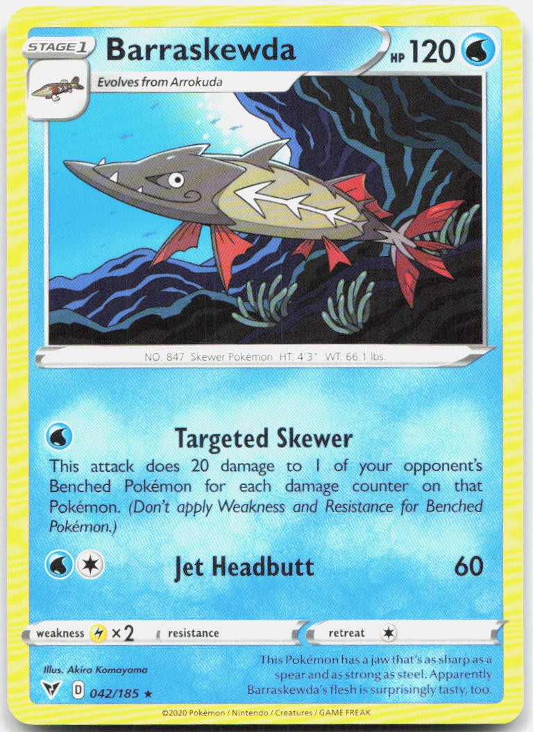 Barraskewda 042/185 Rare Vivid Voltage Pokemon Lightly Played