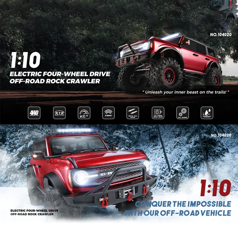 Wltoys 104020 1/10 Profesional RC Coche Todoterreno 4X4 2.4G 4x4 Control Remoto Coches Foto 4 de 4