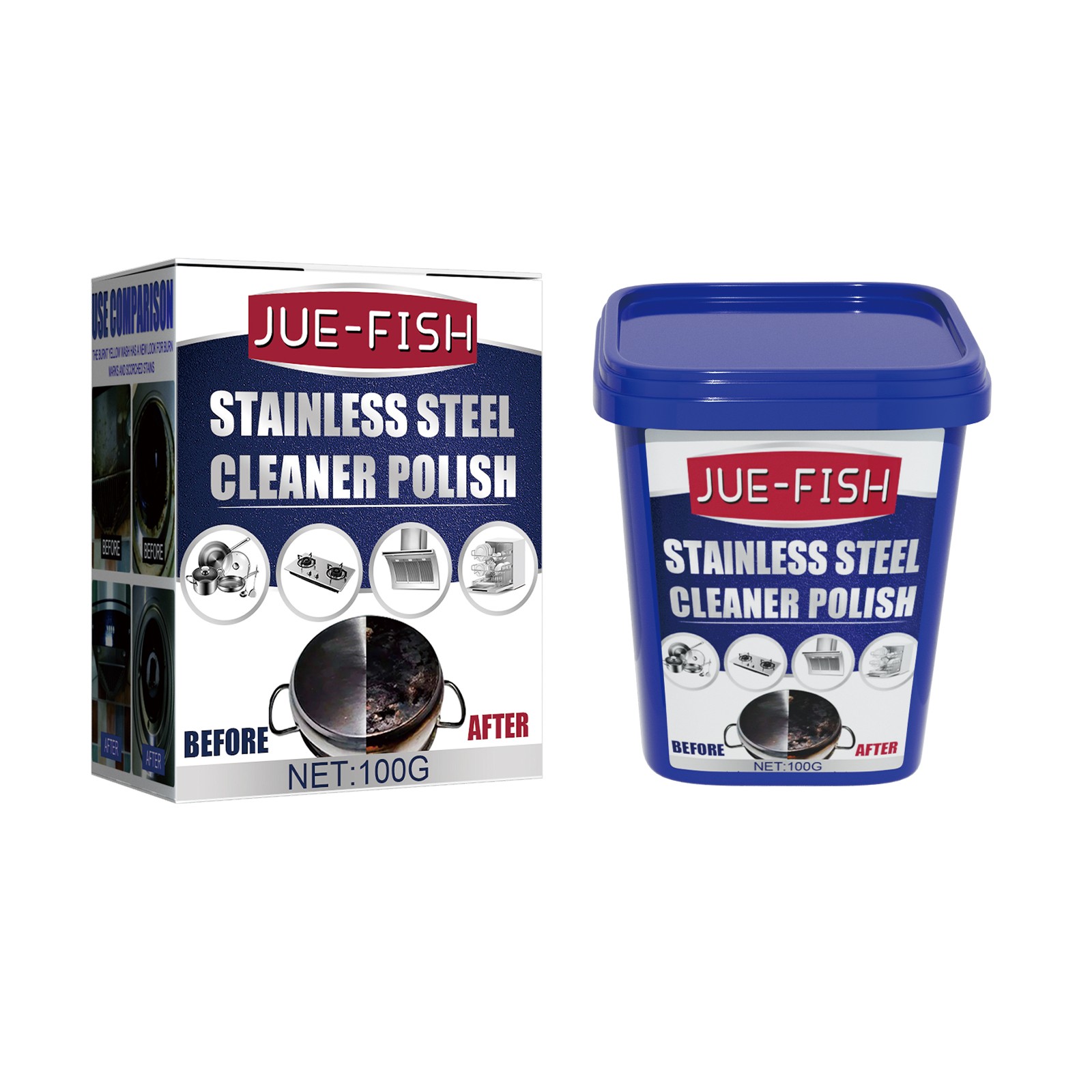 100g Stainless Steel Cleaner Cream for Pots, Pans, Rust & Stain Removal