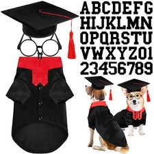 5 Pcs Dog Graduation Costume Set Include 2026 Pet Graduation Gown with Stole ...