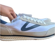 Tretorn Women  s Rawlins Leather Sneaker White/Navy Sz 9.5 NWOB