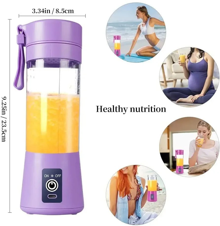 Portable Blender Personal Mini Mixer Protein Shakes Juicer Cup USB Rechargeable