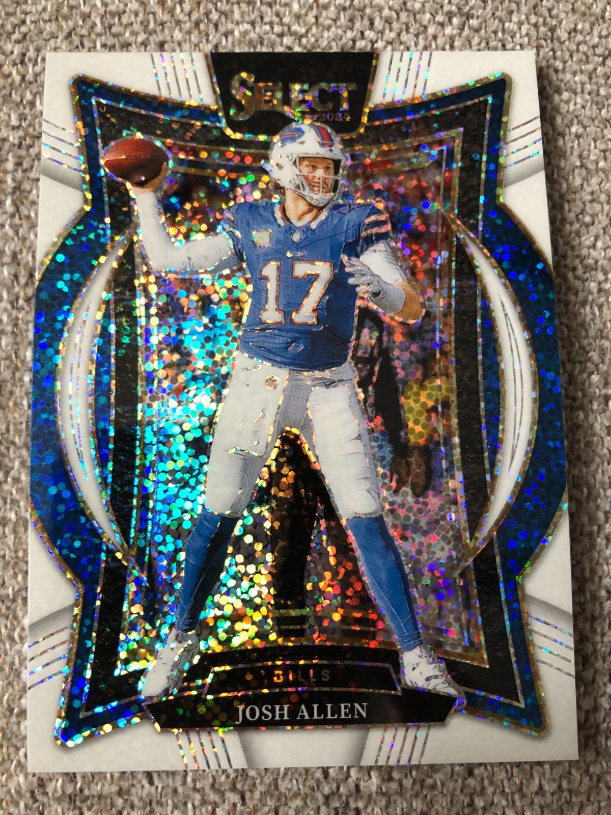 2024 Panini Select Josh Allen White Sparkle Prizm Buffalo Bills #34 Concourse