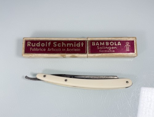 Rudolf Schmidt White 192 Bambola 5/8 Rasiermesser Solingen Germany mit orig Box - Bild 8 von 19