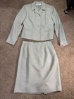 Jones New York Petite Blazer and Skirt Suit Women's 4P Woven Sage Green 2 Piece