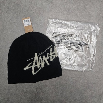 Stüssy Brushed Beanie Schwarz Mütze Damen Herren Unisex Streetwear One Size Neu