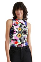 Desigual X M. Christian Lacroix Niza Damen-Body, Gerippt, Gemustert Xl