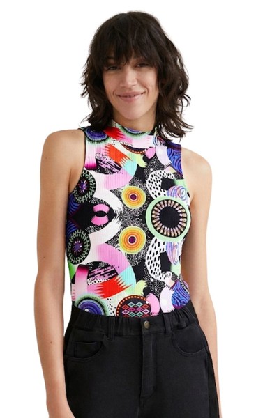 Desigual X M. Christian Lacroix Niza Damen-Body, Gerippt, Gemustert Xl-image