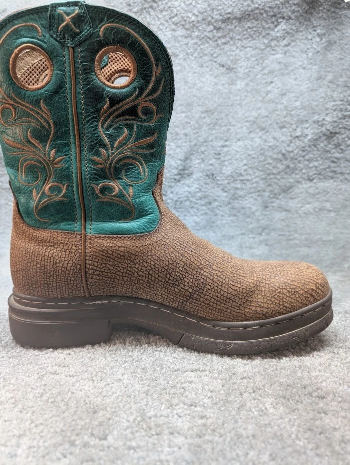 Twisted X Western Boots EZ Rider Womens Size 10M Teal Tan Round Toe WEZ0006 - Image 3 of 4