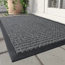 Front Door Mat Outside Entrance Doormat Rubber Backed Welcome Mat Dirt Trapper