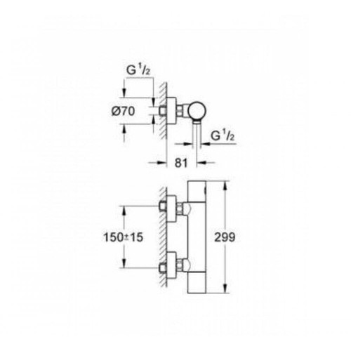 Grohe Grohtherm 1000 Cosmo Thermostat Duschmischer 34430000 - Bild 2 von 2