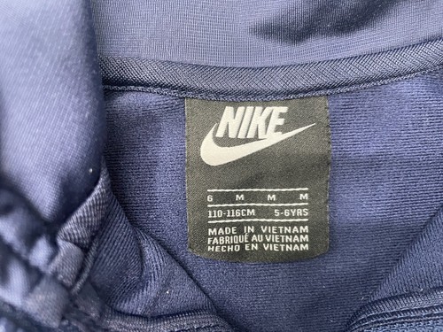 Nike Youth M Blue Track Jacket Full Zip Sweatshirt Big Block Logo - Picture 3 of 12