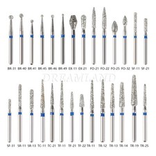 100pcs Dental Diamond Burs for High Speed Handpiece Friction Grip Burs 1.6mm