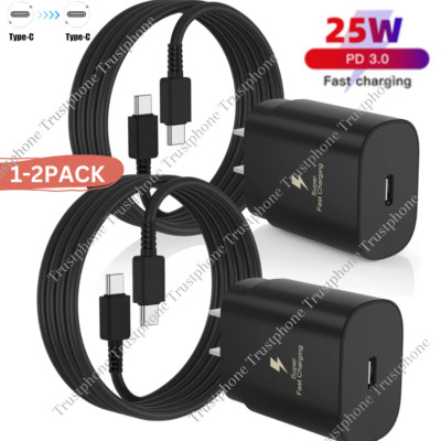 25W Super Fast Wall PD Charger Type C USB-C For Samsung Galaxy Note S22 S21 S20