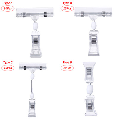 10x Merchandise Sign Clips Rotatable Clip-on Style Holder Price Display_Tag Pads 10x Merchandise Sign Clips Rotatable Clip-on Style Holder Price Display_Tag Pads