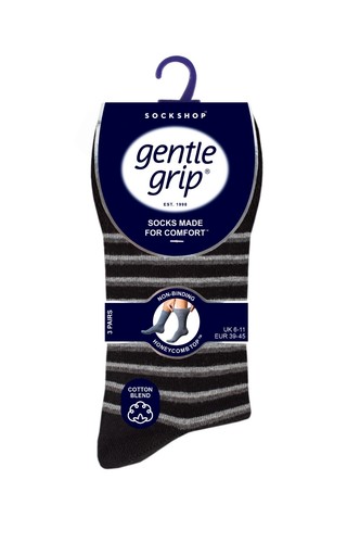 SockShop Gentle Grip Mens 6 Pairs Cotton Non Elastic Top Diabetic Socks UK 6-11 - Picture 13 of 49