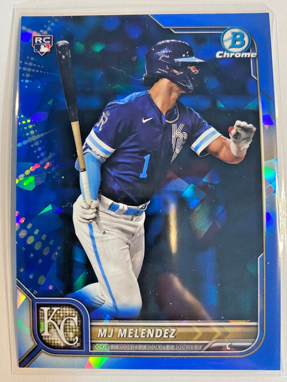 2022 Bowman Chrome SAPPHIRE EDITION  MJ Melendez RC  Kansas City Royals #25