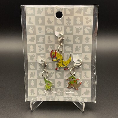Pokemon Center Axew Fraxure Haxorus Metal Charm Keychain Nintendo
