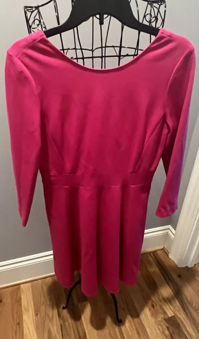 NUOVO abito Kate Spade rosa civettuolo fiocco schiena taglia 8 fantasia incontrarti $328
