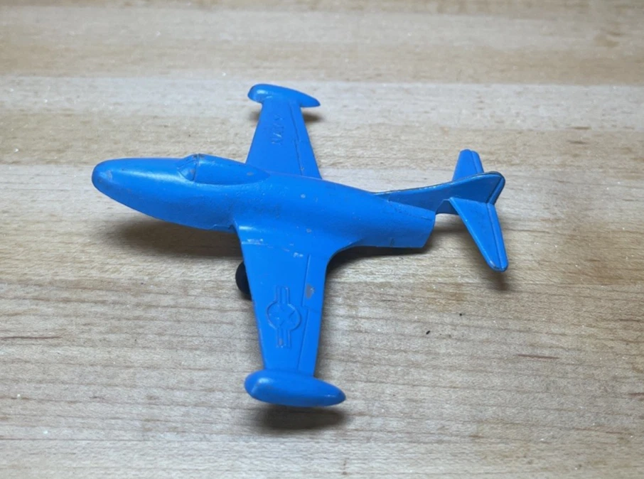 Avión de juguete Tootsie vintage P9F-3 Navy Panther metal hecho en EE. UU. azul Foto 3 de 4