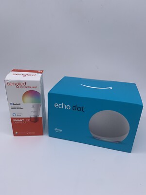 All New Echo Dot (4th Gen) Smart Speaker A Smart Light Bulb