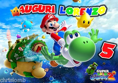 SUPER MARIO BROS Tortenaufleger Hostie Geburtstag NAME wählbar