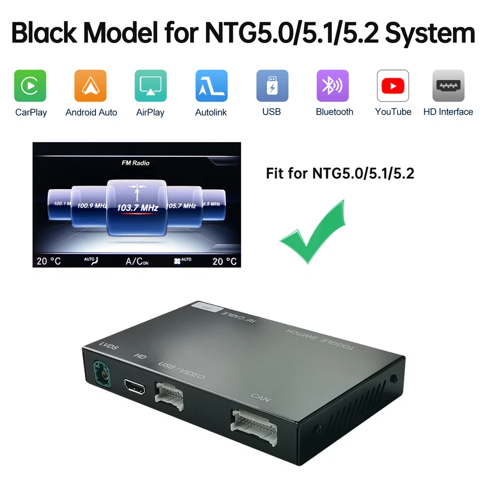 Interfaz automática inalámbrica Carplay Android para Mercedes Benz Clase S W222 W217 NTG5 Foto 3 de 4