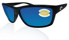Costa Del Mar Mag Bay Black Frame Blue Mirror 580P Plastic Polarized Lens