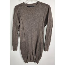 ALLSAINTS Women's Sz. 2 Brown Cotton Long Sleeve Fitted Sweater Dress