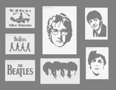 STENCIL Mylar Stencil of The Beatles verschiedene Designs
