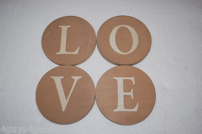Home Decor HANGING SIGN LETTERS Arrange as Desired L O V E Circles 5'' DIAM Love