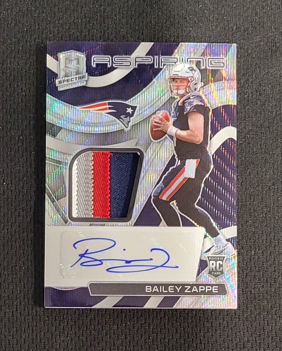 2022 Panini Spectra Bailey Zappe FOTL Rookie 4-Color Patch Auto Wave 09/25
