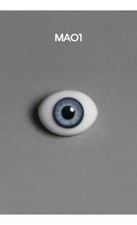 Dollmore BJD eyes 12mm Classic Flat Back Oval Glass Eyes MA01 blue color