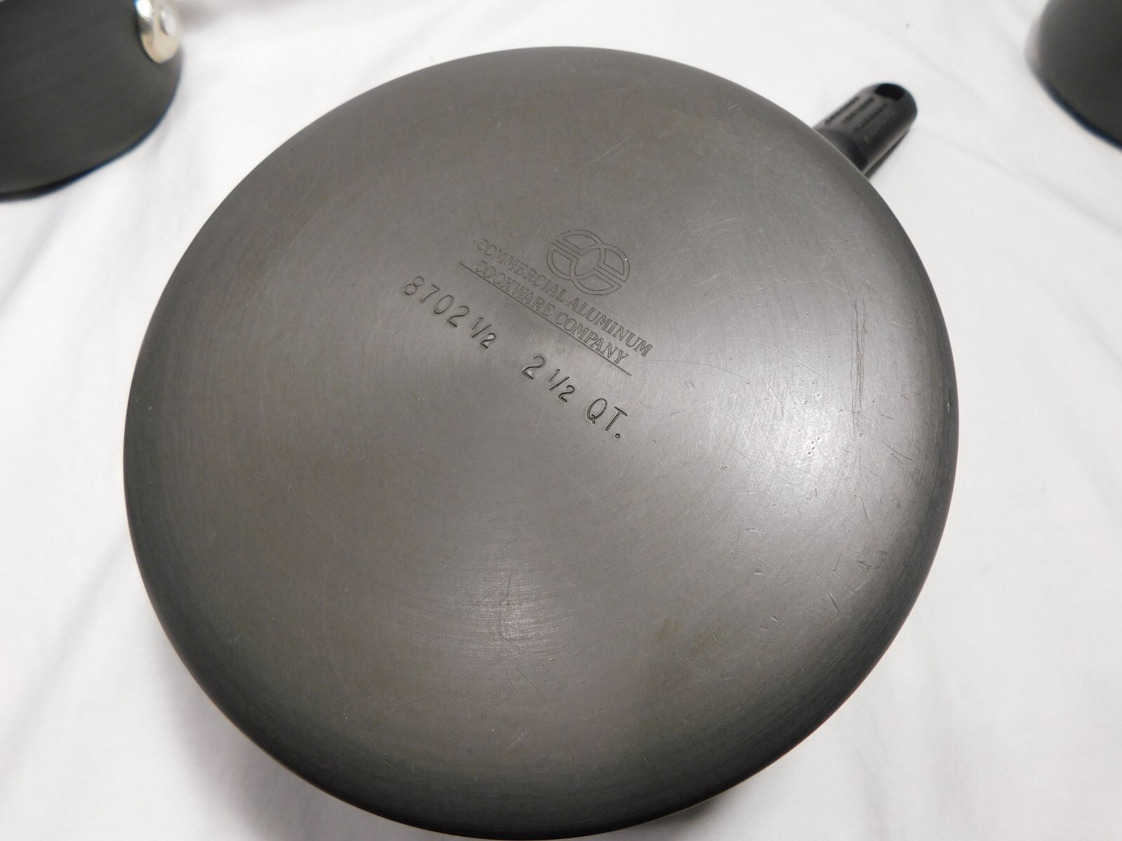 Set of 3 Vintage Calphalon Commercial Saucepans, 1qt, 1½qt, 2½qt