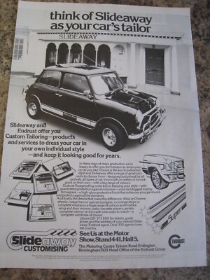 SLIDEAWAY YOUR CAR'S TAILOR CUSTOMIZING ENDRUST BIRMINGHAM ADVERT A4 FILE 41