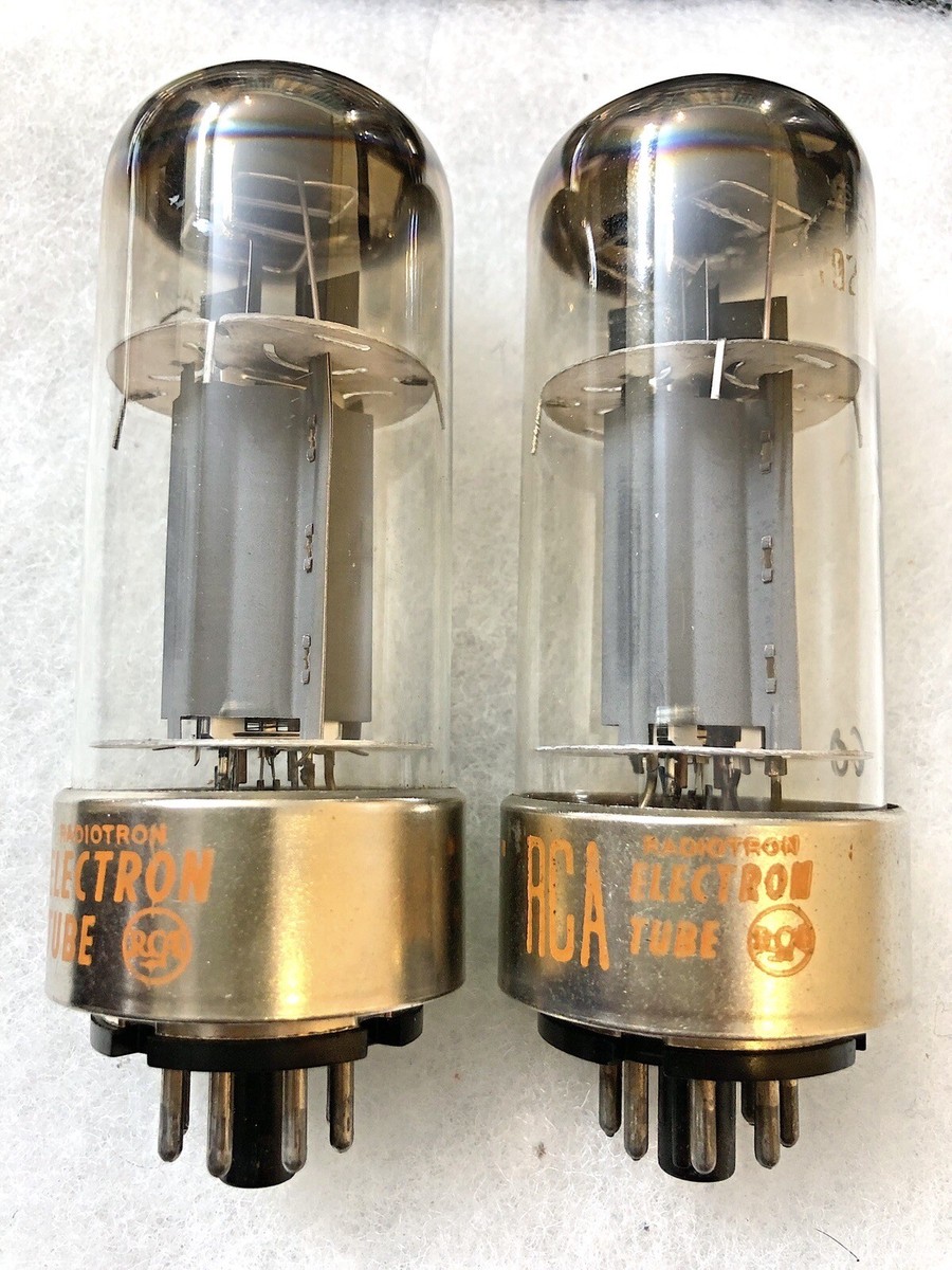 【ga-ho】RCA 70's 7025 2本 RCA 7027A metal base NOS Grey Plate Tested Excellent, DD