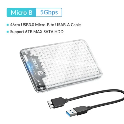 PHIXERO 2,5 Zoll Festplattengehäuse USB 3.0 SATA SSD HDD Gehäuse mit UASP 5Gbp